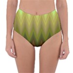 Zig Zag Chevron Classic Pattern Reversible High-Waist Bikini Bottoms