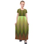 Zig Zag Chevron Classic Pattern Kids  Short Sleeve Maxi Dress