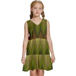 Zig Zag Chevron Classic Pattern Kids  Sleeveless Tiered Mini Dress