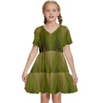 Zig Zag Chevron Classic Pattern Kids  Short Sleeve Tiered Mini Dress