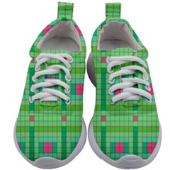 Checkerboard Squares Abstract Kids Athletic Shoes by Apen