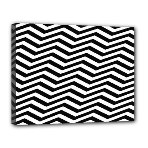 Zigzag Chevron Pattern Canvas 14  X 11  (stretched)