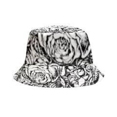 Roses Bouquet Flowers Sketch Inside Out Bucket Hat