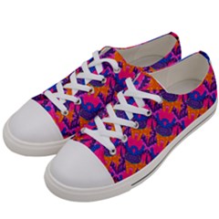 Purple Blue Abstract Pattern Women s Low Top Canvas Sneakers by Bedest