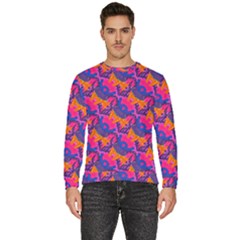 Purple Blue Abstract Pattern Men s Fleece Sweatshirt