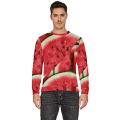 Watermelon Fruit Green Red Men s Fleece Sweatshirt by Bedest