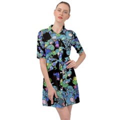 Chromatic Creatures Dance Wacky Pattern Belted Shirt Dress by dflcprintsclothing