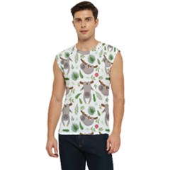 Seamless Pattern With Cute Sloths Men s Raglan Cap Sleeve T-shirt by Ndabl3x