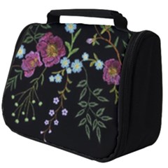 Embroidery Trend Floral Pattern Small Branches Herb Rose Full Print Travel Pouch (big) by Ndabl3x