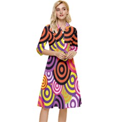 Abstract Circles Background Retro Classy Knee Length Dress by Ravend