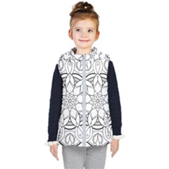 Mandala Drawing Dyes Page Kids  Hooded Puffer Vest by Ravend