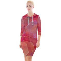 Abstract Background Texture Pattern Quarter Sleeve Hood Bodycon Dress