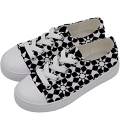 Mosaic Floral Repeat Pattern Kids  Low Top Canvas Sneakers by Ravend