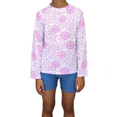Peony Asia Spring Flowers Natural Kids  Long Sleeve Swimwear by Ravend