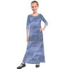 Lines Shapes Pattern Web Creative Kids  Quarter Sleeve Maxi Dress by Ravend