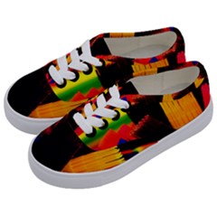 Plastic Brush Color Yellow Red Kids  Classic Low Top Sneakers by Amaryn4rt