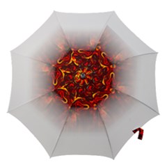 Effect Pattern Brush Red Hook Handle Umbrellas (small)