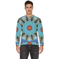 Pattern Blue Brown Background- Men s Fleece Sweatshirt
