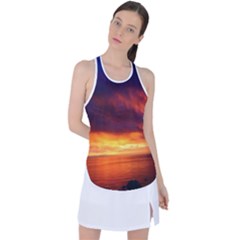 Sunset The Pacific Ocean Evening Racer Back Mesh Tank Top by Amaryn4rt