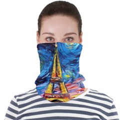 Eiffel Tower Starry Night Print Van Gogh Face Seamless Bandana (adult) by Modalart