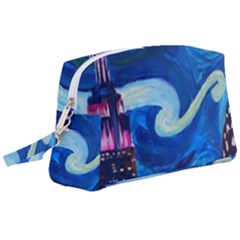 Starry Night In New York Van Gogh Manhattan Chrysler Building And Empire State Building Wristlet Pouch Bag (large) by Modalart
