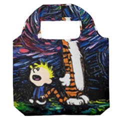 Cartoon Art Starry Night Van Gogh Premium Foldable Grocery Recycle Bag by Modalart