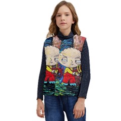 Cartoon Starry Night Vincent Van Gogh Kid s Button Up Puffer Vest	 by Modalart