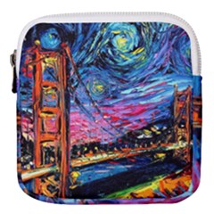 Golden Gate Bridge Starry Night Vincent Van Gogh Mini Square Pouch by Modalart