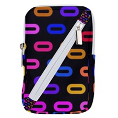 Pattern Background Structure Black Belt Pouch Bag (small)