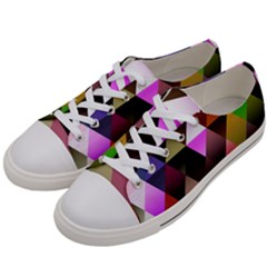 Abstract Geometric Triangles Shapes Women s Low Top Canvas Sneakers by Pakjumat