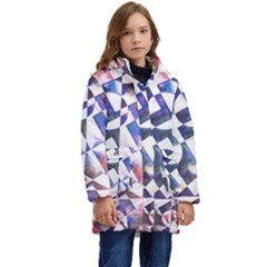 Abstract Art Work 1 Kids  Hooded Longline Puffer Jacket by mbs123