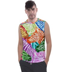 Zebra Colorful Abstract Collage Men s Regular Tank Top by Amaryn4rt