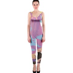 Pink Mountains Grand Canyon Psychedelic Mountain One Piece Catsuit by Modalart