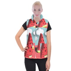 Watermelon Fruit Women s Button Up Vest by Modalart