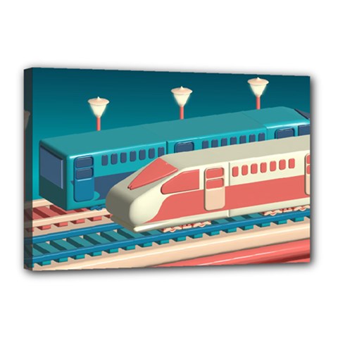 Bridge Transportation Train Toys Canvas 18  X 12  (stretched) by Modalart