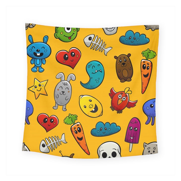 Graffiti Characters Seamless Ornament Square Tapestry (Small)