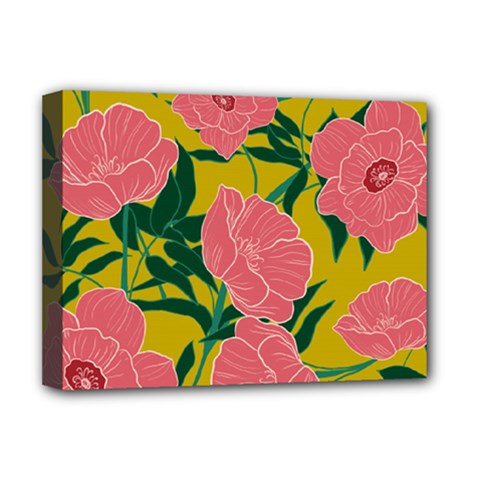 Pink Flower Seamless Pattern Deluxe Canvas 16  X 12  (stretched)  by Bedest