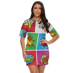 Pop Art Comic Vector Speech Cartoon Bubbles Popart Style With Humor Text Boom Bang Bubbling Expressi Just Threw It On Dress by Bedest