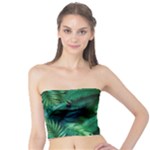 Tropical Green Leaves Background Tube Top