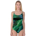 Tropical Green Leaves Background Camisole Leotard 