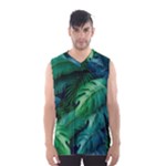 Tropical Green Leaves Background Men s Basketball Tank Top