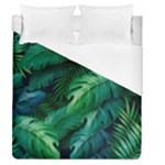 Tropical Green Leaves Background Duvet Cover (Queen Size)