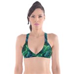 Tropical Green Leaves Background Plunge Bikini Top