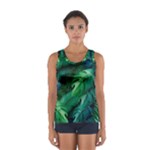 Tropical Green Leaves Background Sport Tank Top 