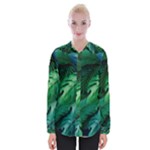 Tropical Green Leaves Background Womens Long Sleeve Shirt