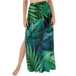 Tropical Green Leaves Background Maxi Chiffon Tie-Up Sarong