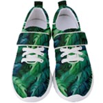 Tropical Green Leaves Background Women s Velcro Strap Shoes