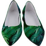 Tropical Green Leaves Background Women s Block Heels 