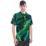 Tropical Green Leaves Background Men s Polo T-Shirt