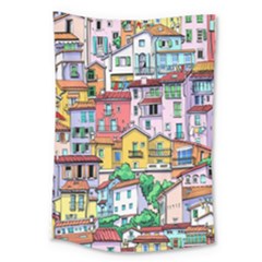 Menton Old Town France Large Tapestry by Bedest
